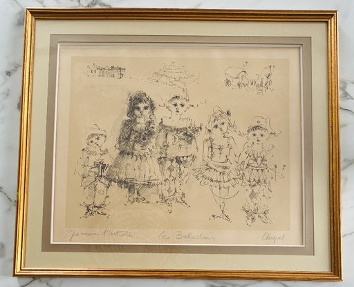 Reproduction of a drawing with original title and signature by Jean Pierre Chaput