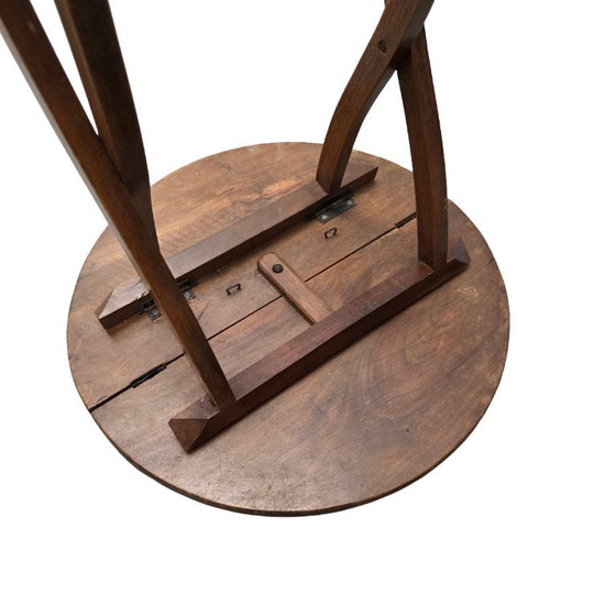 Image 1 of Antigua mesa plegable francesa de nogal Normandía, finales del siglo XIX