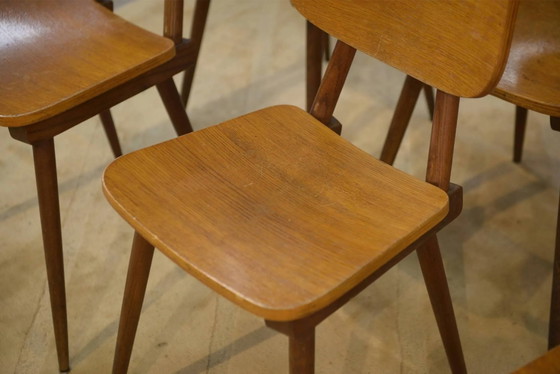 Set di 6 sedie in rovere degli anni '60. – Sedie da pranzo, Legno, Vintage (photo 8 of 13)