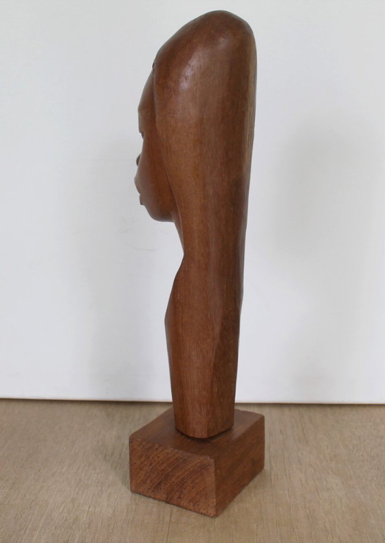 Image 1 of Afrikanische Büste, Holz, Mid-Century-Modernismus, 37 cm hoch