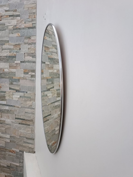 Image 1 of Grande specchio in metallo cromato, Italia, anni '70