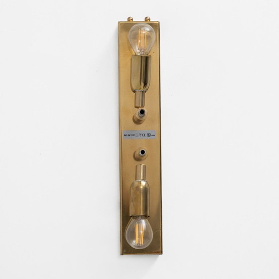 Image 1 of Coppia di applique in vetro di Murano con grana dorata e ottone.