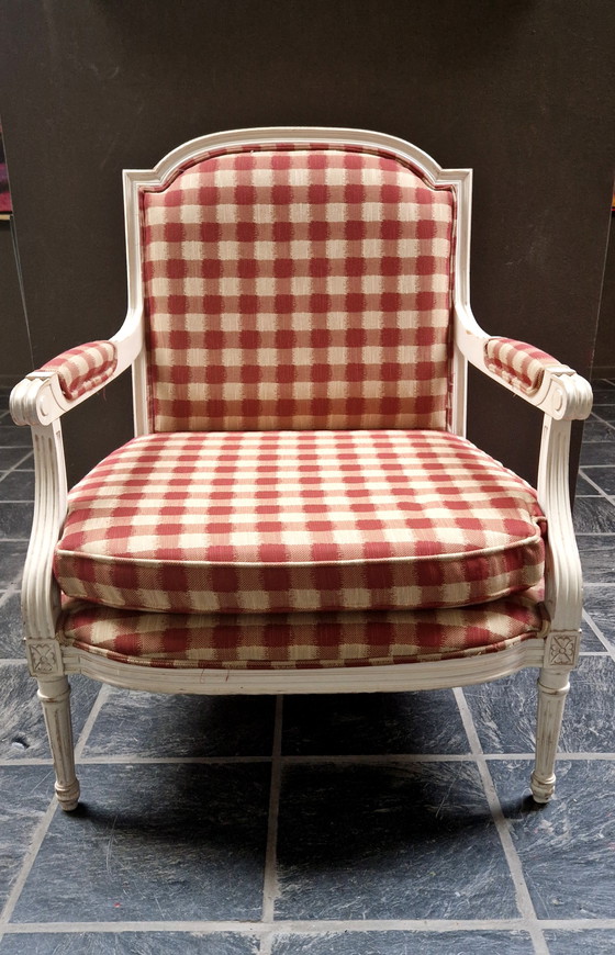 Image 1 of Chaise élégante à carreaux, confort d'assise parfait