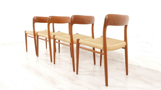 Image 1 of  4 X Vintage Dining Chairs Niels Otto Mller Model 75