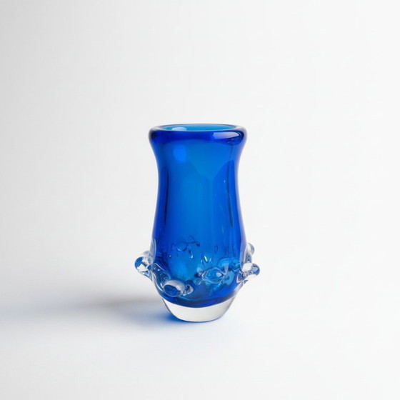 Image 1 of Special Palecek Ladislav Design Art Glass Blue Vase