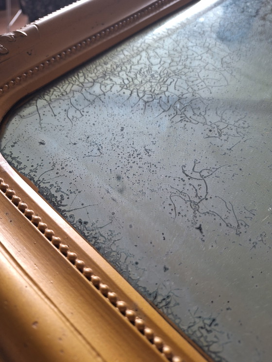 Image 1 of Vecchio specchio con vetro invecchiato/patina