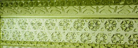 Image 1 of Portapenne art deco bauhaus era vassoio portapenne di f. soennecken vetro pressato verde oliva anni '30