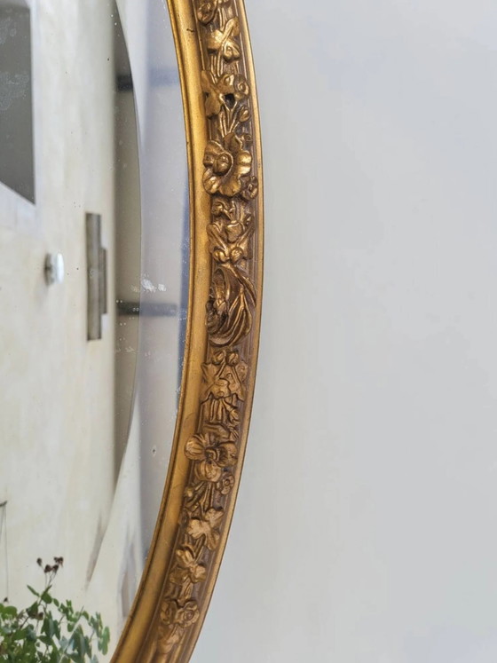 Oval mirror in gilded wood, Louis XVI style (photo 4 of 12)