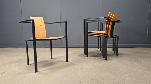 Postmoderne eetkamerstoelen van Karl Friedrich Förster voor KFF, jaren 80, set van 6