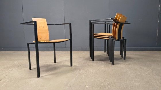 Image 1 of Postmoderne eetkamerstoelen van Karl Friedrich Förster voor KFF, jaren 80, set van 6