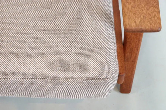 Oak Danish design sofa by Hans Wegner model GE290 for Getama – 3-5 seaters, Wool, Scandinavian (photo 7 of 8)