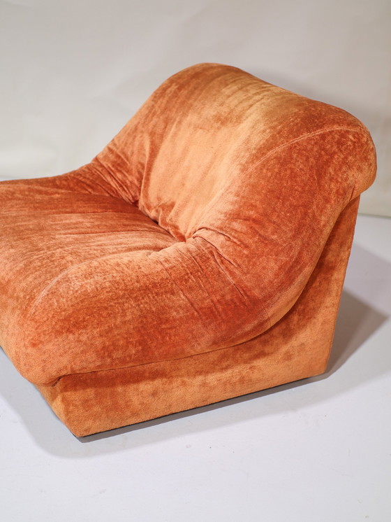 Image 1 of (2x) Italian Armchair Orange Vintage 1970s