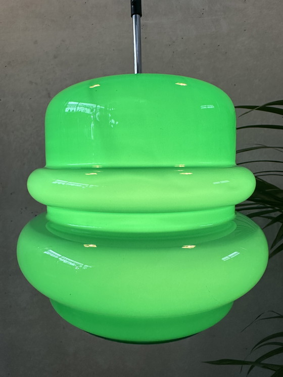 Image 1 of Vintage Hanglamp - Groene Opaline