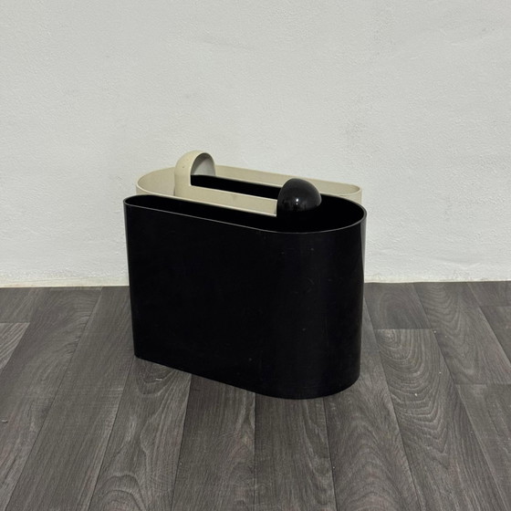 Image 1 of Bilumen Magazine Rack Black/White Rodolfo Bonetto Design 1960's
