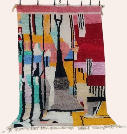 Berber carpet rug new wool moroccan Carpet - 274 x 150 cm 300 x 200 m Type B21.3