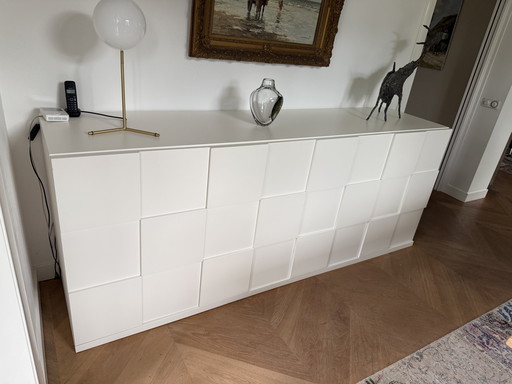 Weißer Designer-Schrank mit Schubladen und Einlegeböden - 226 cm - viel Stauraum
