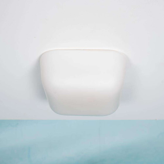 Image 1 of Bauhaus opaline plafondlamp Zimmerberg, minimalist glass