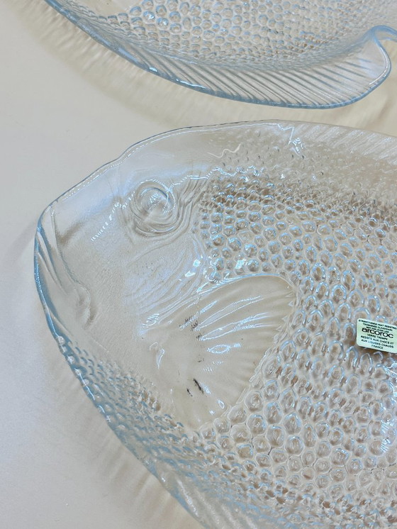 Image 1 of Servicio de pescado de cristal Arcoroc: 1 bandeja + 6 platos