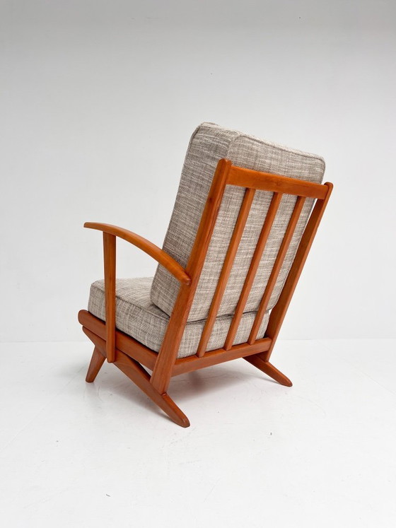 Image 1 of Poltrona in legno con struttura a fuso, stile metà secolo, anni '60 (singola unità)