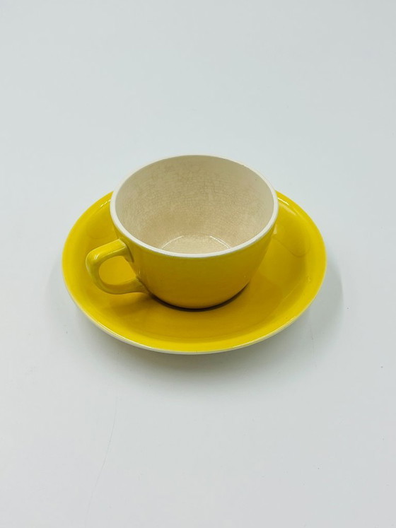 Image 1 of Vintage Boch Belgium 10-cup yellow tea set