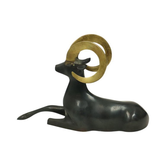 Image 1 of Statue de bélier en laiton de style Art déco