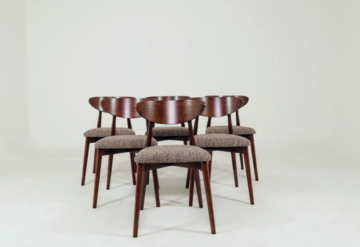 Set di 6 sedie da pranzo color mokka marrone granola, design scandinavo