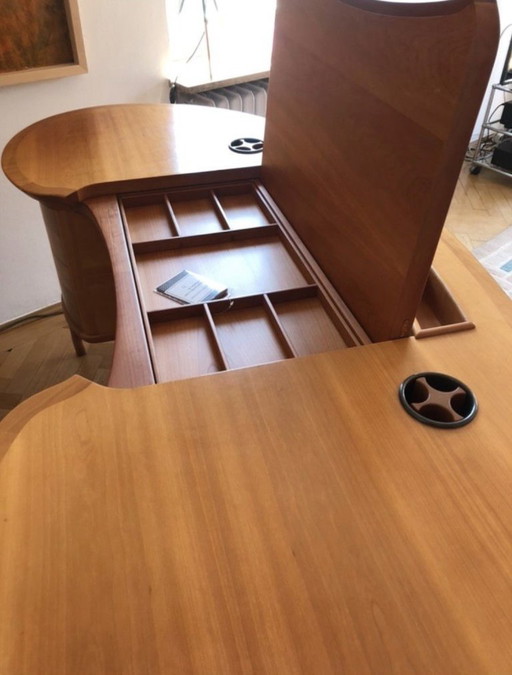 Ceccotti Bean bureau + stoel, Marlow design, kersenhout, originele prijs >35.000, voor €15.000