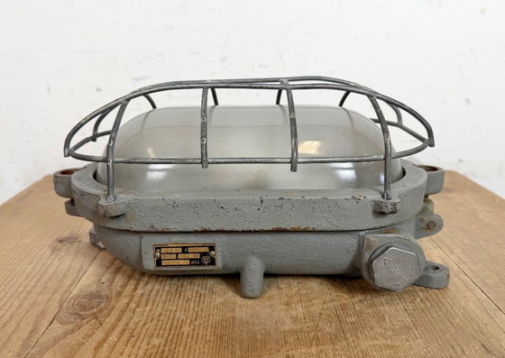 Image 1 of Grey Industrial Cast Iron Wall Light from Elektrosvit, 1960s