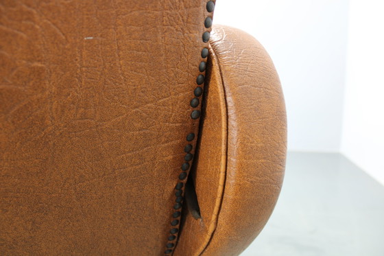 Image 1 of 1950 Marco Zanuso Liggende 'Lady' Loungestoel in kunstleer, Italië