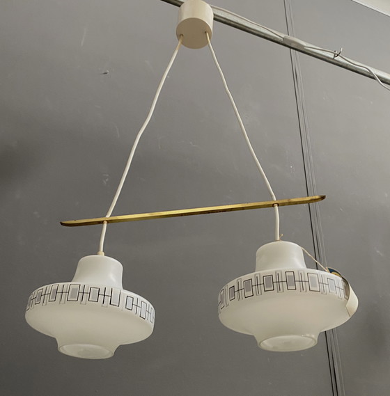 Image 1 of Lampada a sospensione in vetro doppio anni '60