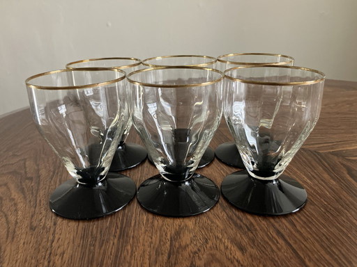6 Art Deco glasses from the 1930s