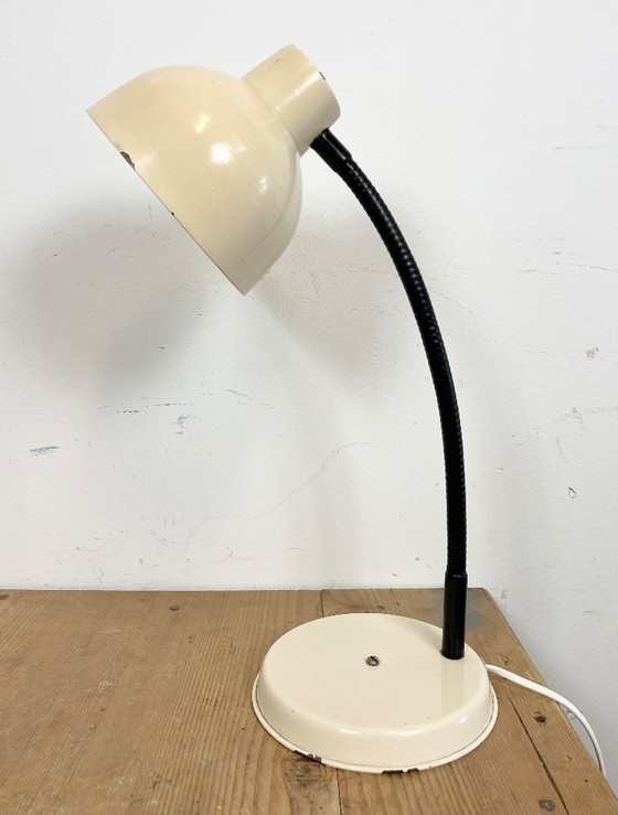 Image 1 of Beige Industrial Gooseneck Table Lamp, 1960s