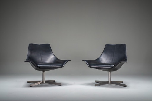 Set of Leather Armchairs by Rodolfo Dordoni for Matteo Grassi, 1990s