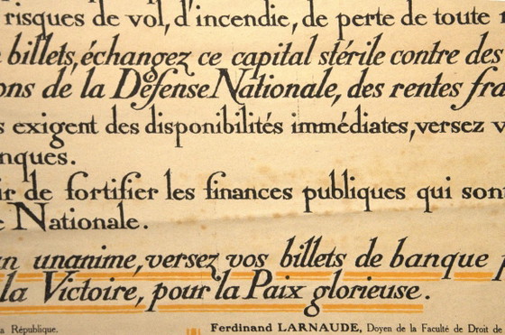 Cartel original sobre cartón, «Usemos nuestros billetes», imprenta DRAEGER Frères, París, 67 x 105 cm, (photo 3 of 7)