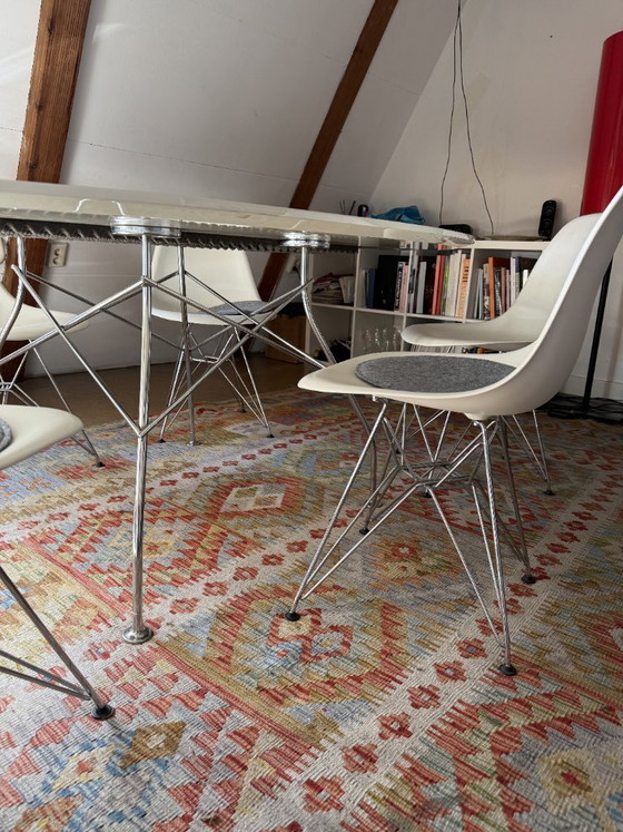 Image 1 of Kartell Glossy Table + 6x White Vitra Eames Chairs