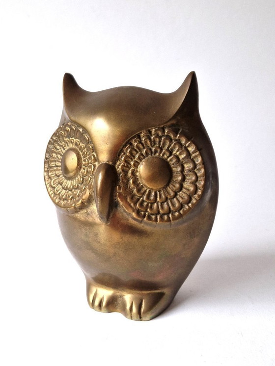 Image 1 of Caravell Design - Grootste maat koperen uil - 1736 gram!