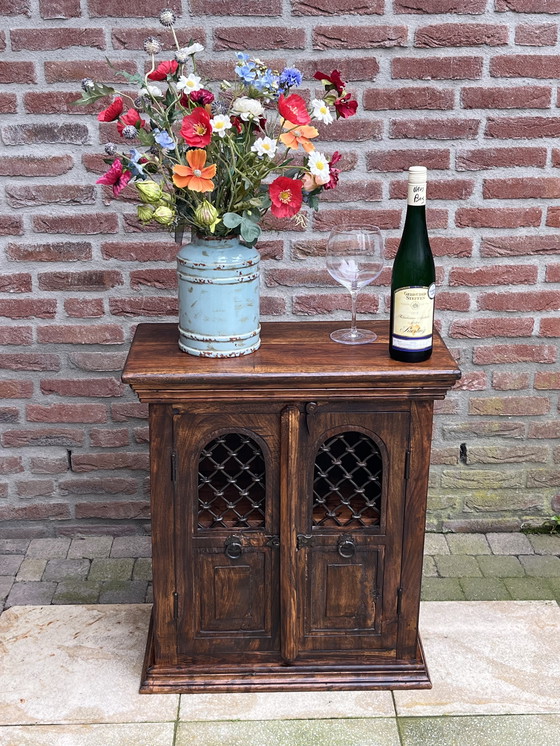 Image 1 of Rare cabinet français | Teck et fer forgé | 1950s