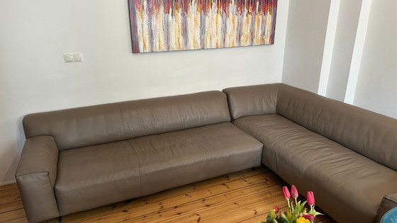 Image 1 of Rolf Benz L-vormige sofa van echt leer – oorspronkelijke prijs meer dan €10.000