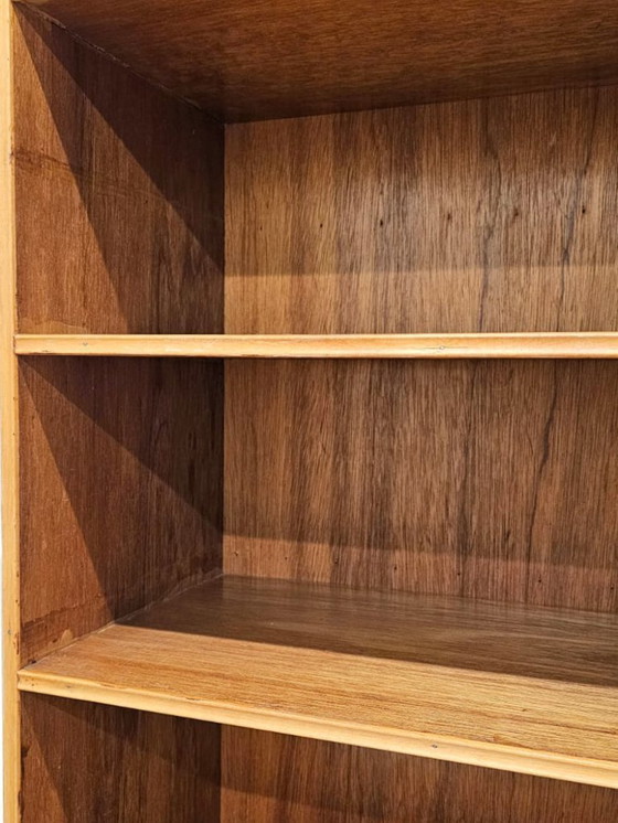 Image 1 of Vintage Mid-Century Modern Wooden Bookcase with Cabinet