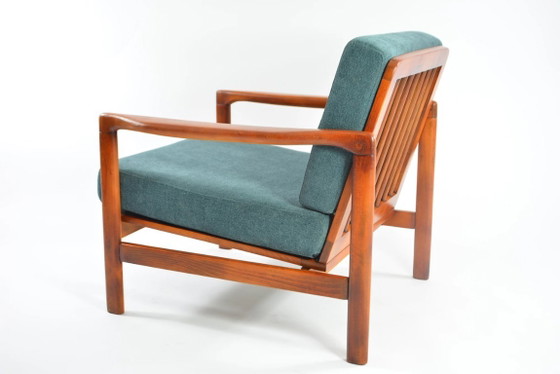 Mid-Century Modern ''BZ'' Armchair in Denim Blue From 1970s – Textile (photo 4 of 10)