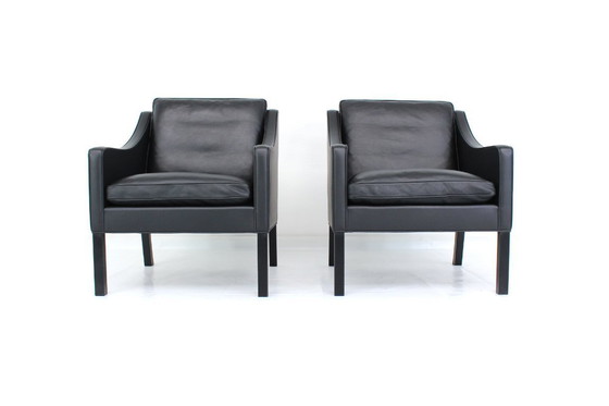 Image 1 of comme neuf ! Original Børge Mogensen for Fredericia Danish Lounge Set, Sofa and 2 Chairs, premium Leather, Oak, RP 31.161 Euro