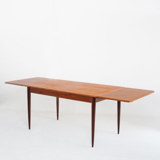 Scandinavian Style Teak Dining Table With Extensions, France, 1960s – Wood (photo 2 of 14)