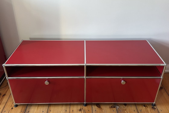 Image 1 of Original USM Haller Lowboard | TV Unit | Ruby Red | Excellent Condition | From First Owner