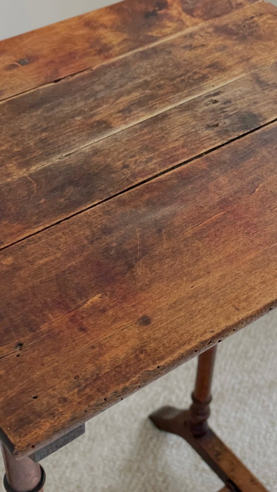 Image 1 of Antique Turned Wood Bedside Table