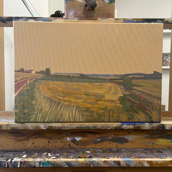 Image 1 of Strada di campagna, pezzo unico, dipinto, dipinto a mano, pezzo unico, 45 x 30 cm, pittura acrilica su tela