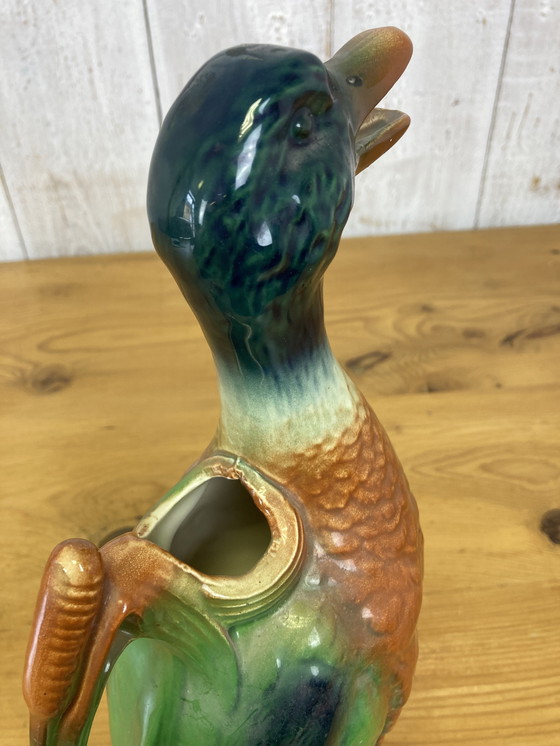 Image 1 of Duck pitcher in barbotine