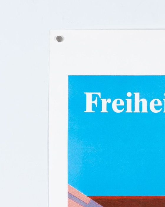 Image 1 of Freiheit statt Sozialismus - Die Grünen – 1990 – Original Vintage Political Poster by F.K. Waechter(after Hockney) – Pop Art – 8