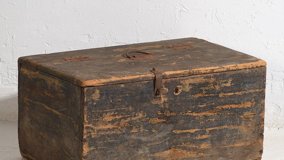 Antique cobalt blue ammunition trunk (c.1900) #64 – Chest of drawers, Rustic (photo 3 of 34)