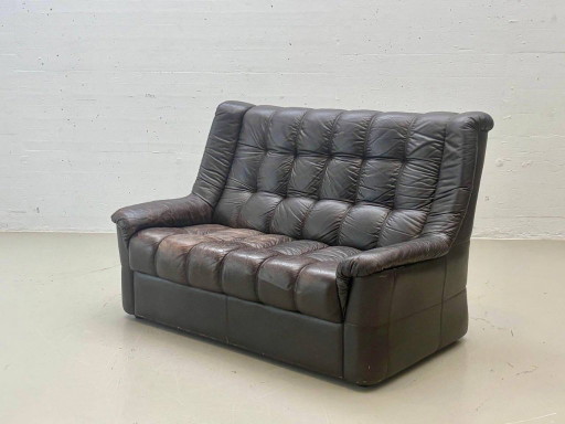 Vintage leather sofa, 1970s – 2 zitsbanken