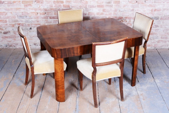 Restored Art Deco Extendable Table, Walnut, Revived Polish, Czech, 1930s – Dining tables, Wood (photo 12 of 17)